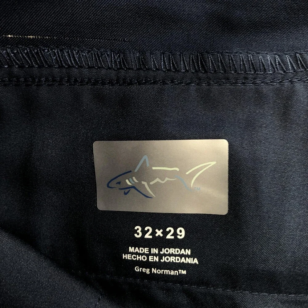 Greg Norman Pants Mens 32x29 Blue Chino Straight Leg Casual Logo Pockets